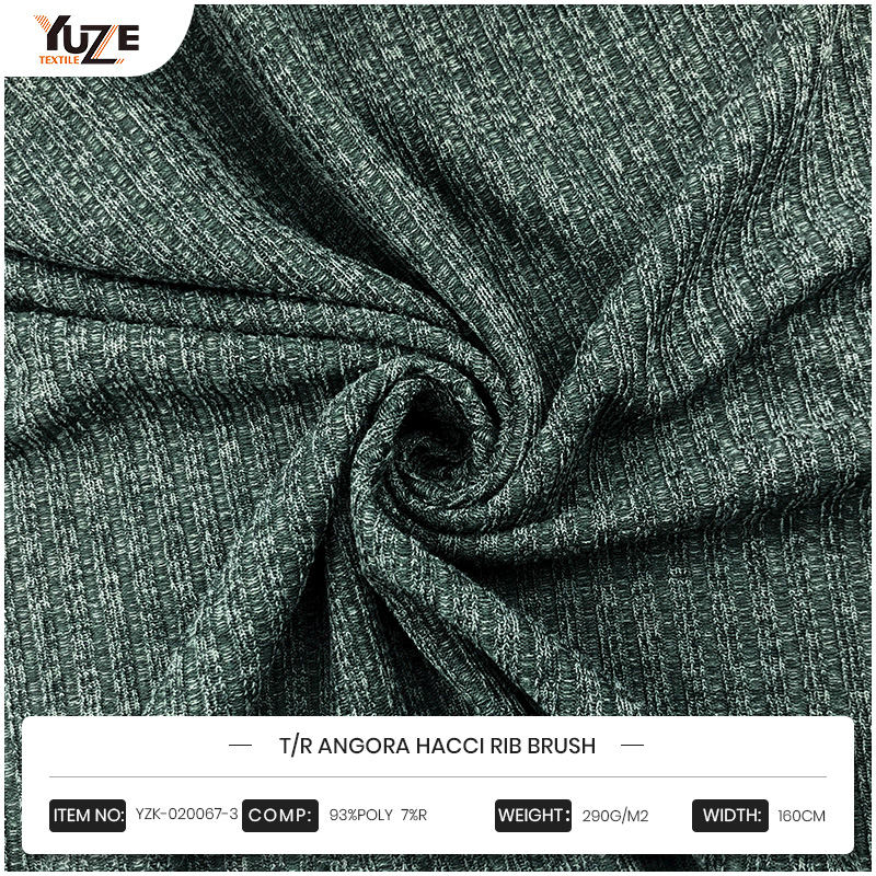 YZK-020067-3 T/R Angora Hacci Rib Borstel