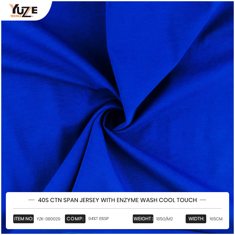 YZK-080029 40S CTN Span Jersey met enzym wassen Cool Touch